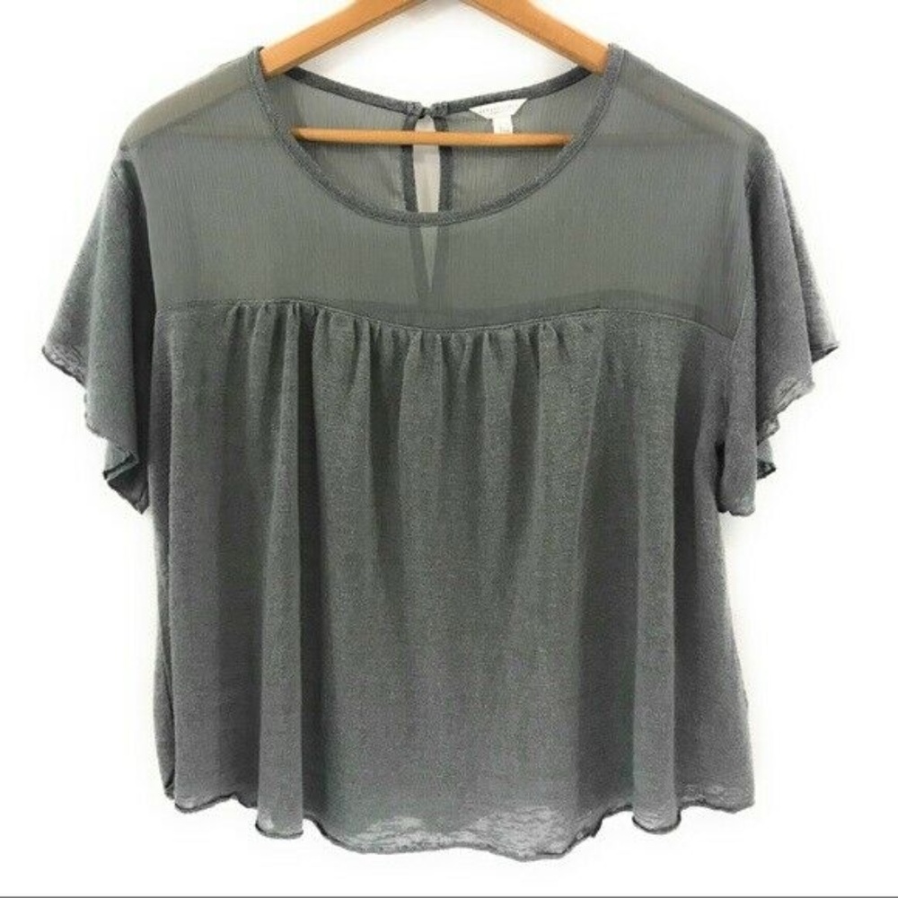 (Sold)Aeropostale Womens Gray Short Sleeve Blouse - Picture 1 of 6